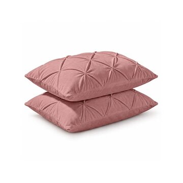 Whitelabel 2-Pack: Kussenslopen - Oud Roze Velvet Diamond Pintuck