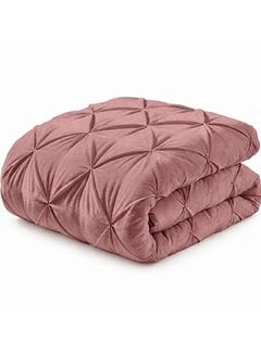 Whitelabel Dekbed Zonder Overtrek - Oud Roze Velvet Diamond Pintuck