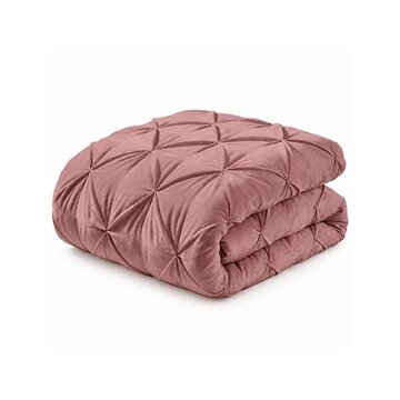 Whitelabel Dekbed Zonder Overtrek - Oud Roze Velvet Diamond Pintuck