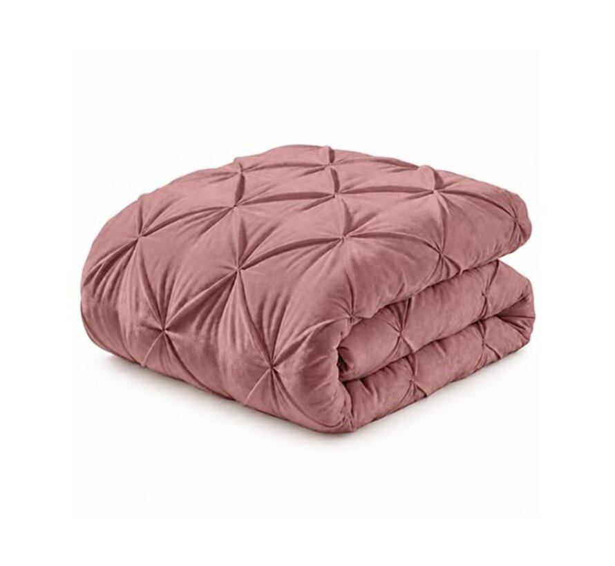 Dekbed Zonder Overtrek - Oud Roze Velvet Diamond Pintuck