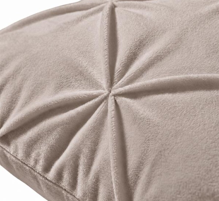 2-Pack: Kussenslopen - Taupe/Grijs Velvet Diamond Pintuck