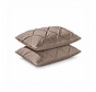 2-Pack: Kussenslopen - Taupe/Grijs Velvet Diamond Pintuck