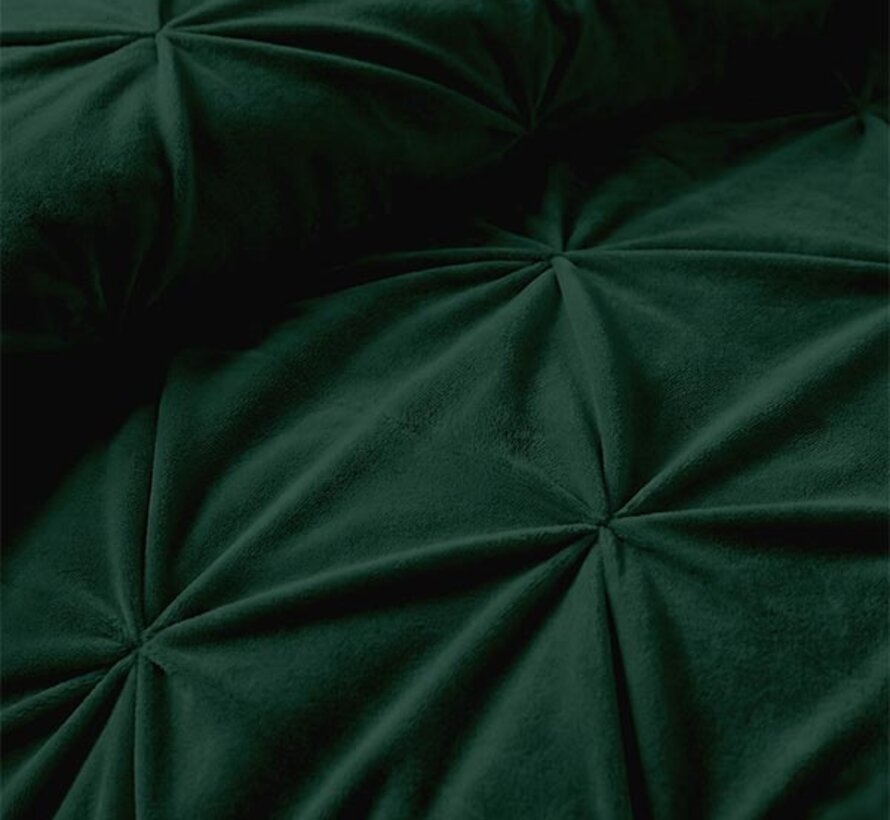 Dekbed Zonder Overtrek - Donkergroen Velvet Diamond Pintuck