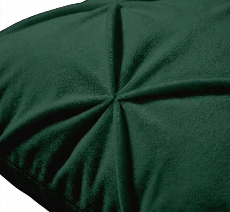 2-Pack: Kussenslopen - Donkergroen Velvet Diamond Pintuck