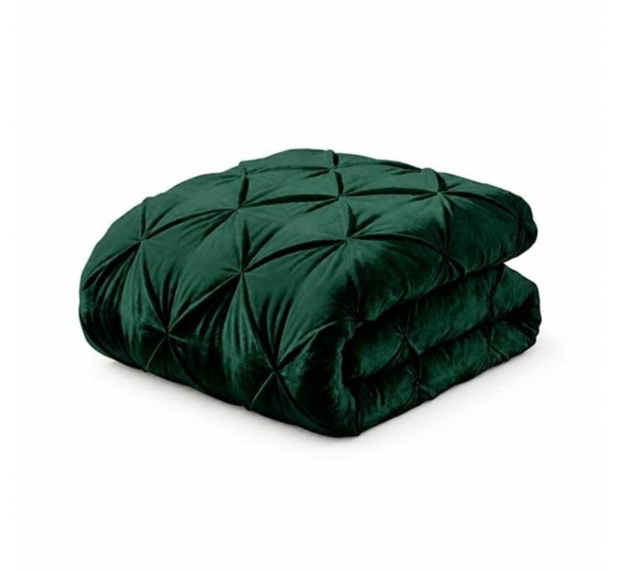 Dekbed Zonder Overtrek - Donkergroen Velvet Diamond Pintuck