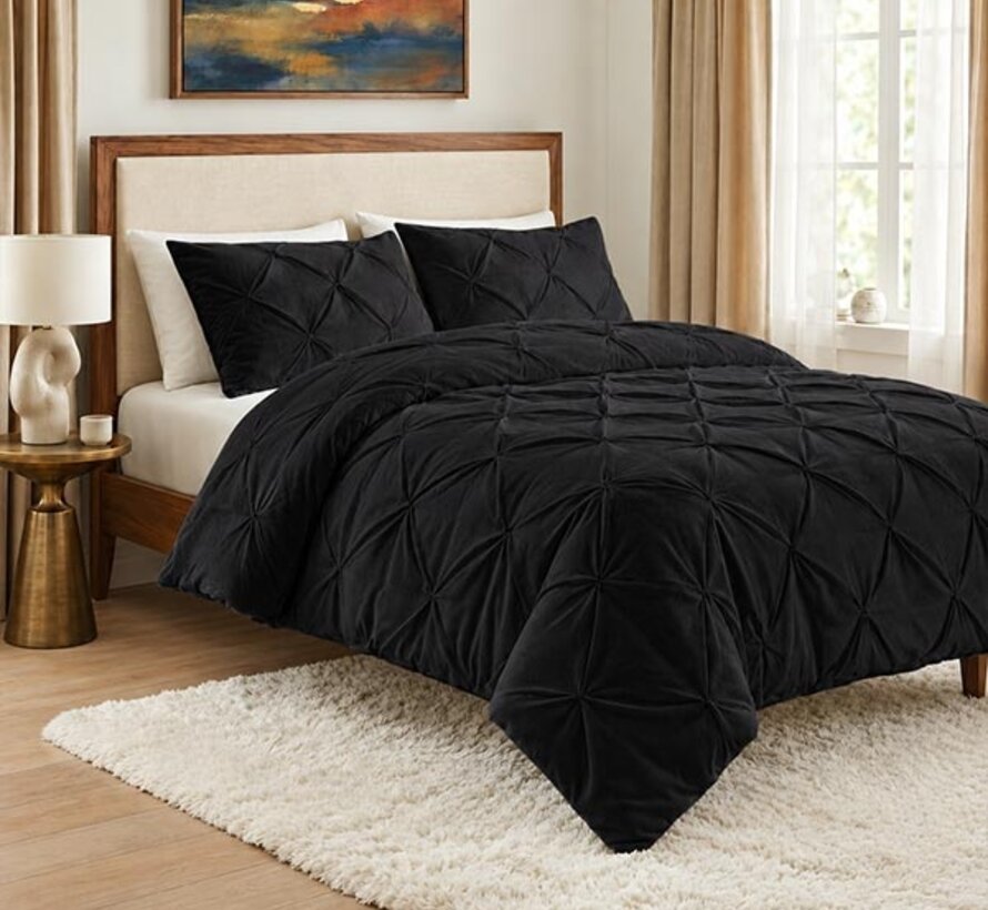 Dekbed Zonder Overtrek - Zwart Velvet Diamond Pintuck