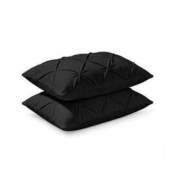 Whitelabel 2-Pack: Kussenslopen - Zwart Velvet Diamond Pintuck