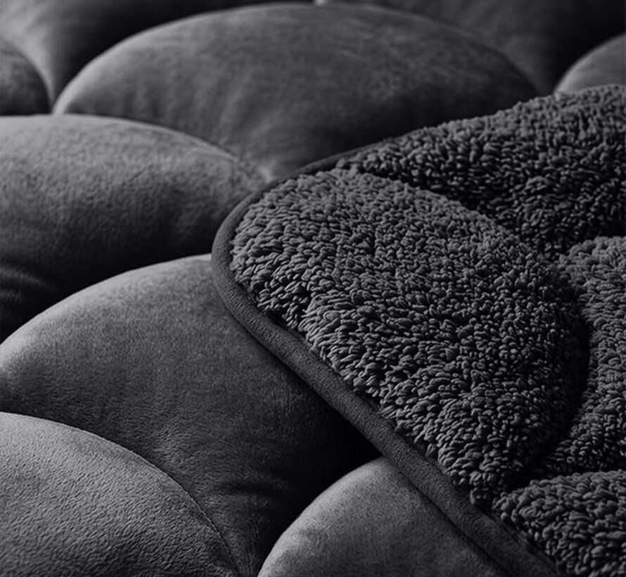 Dekbed Zonder Overtrek - Zwart Teddy & Velvet Lazy