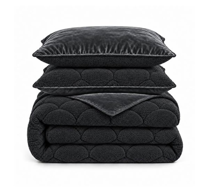 Dekbed Zonder Overtrek - Zwart Teddy & Velvet Lazy