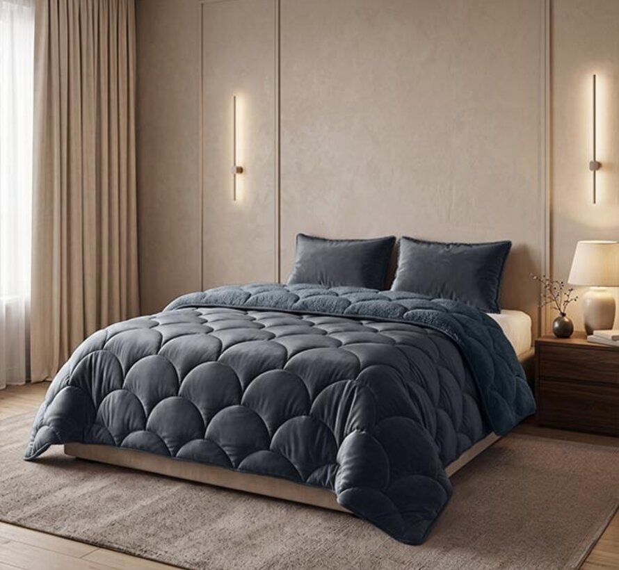 Dekbed Zonder Overtrek - Zwart Teddy & Velvet Lazy
