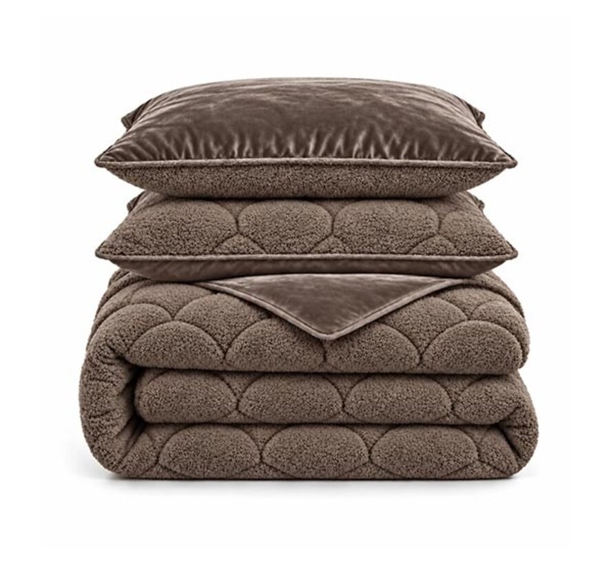 Dekbed Zonder Overtrek - Taupe/Bruin Teddy & Velvet Lazy