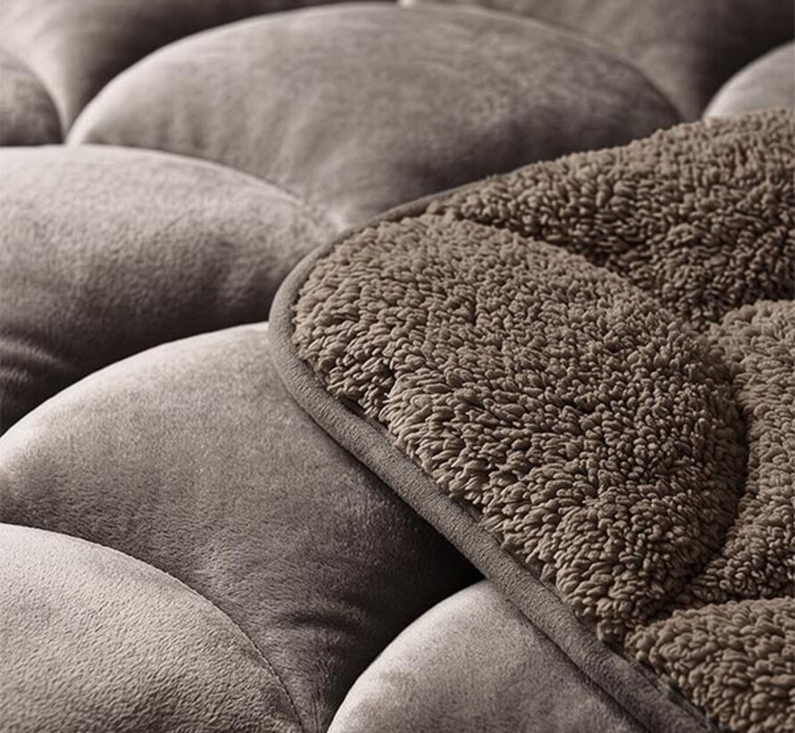 Dekbed Zonder Overtrek - Taupe/Bruin Teddy & Velvet Lazy