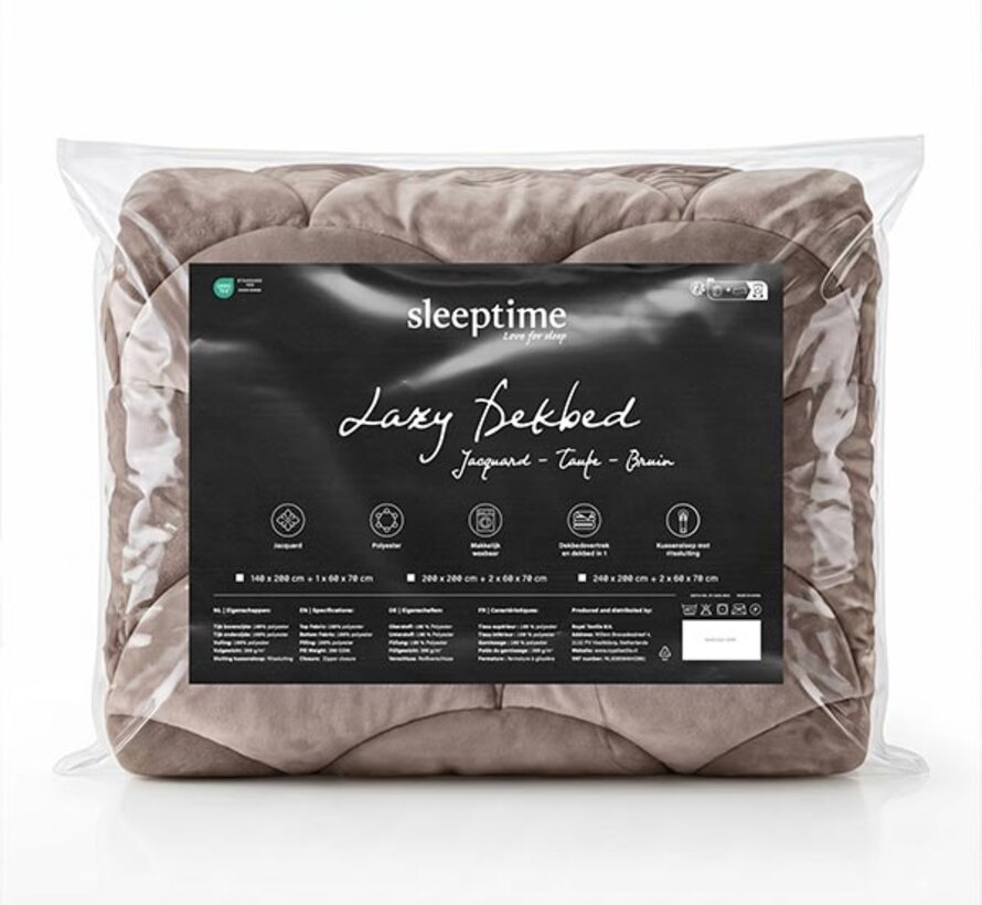 Dekbed Zonder Overtrek - Taupe/Bruin Teddy & Velvet Lazy