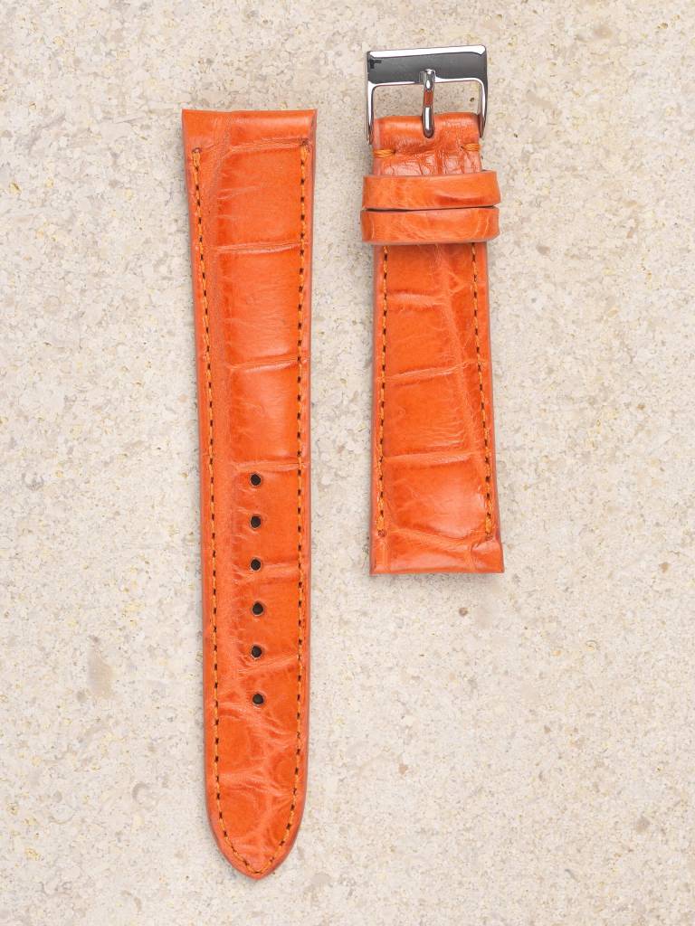TOTAL FOOTBALL orange Alligator watch strap - WRIST ICONS display picture 1