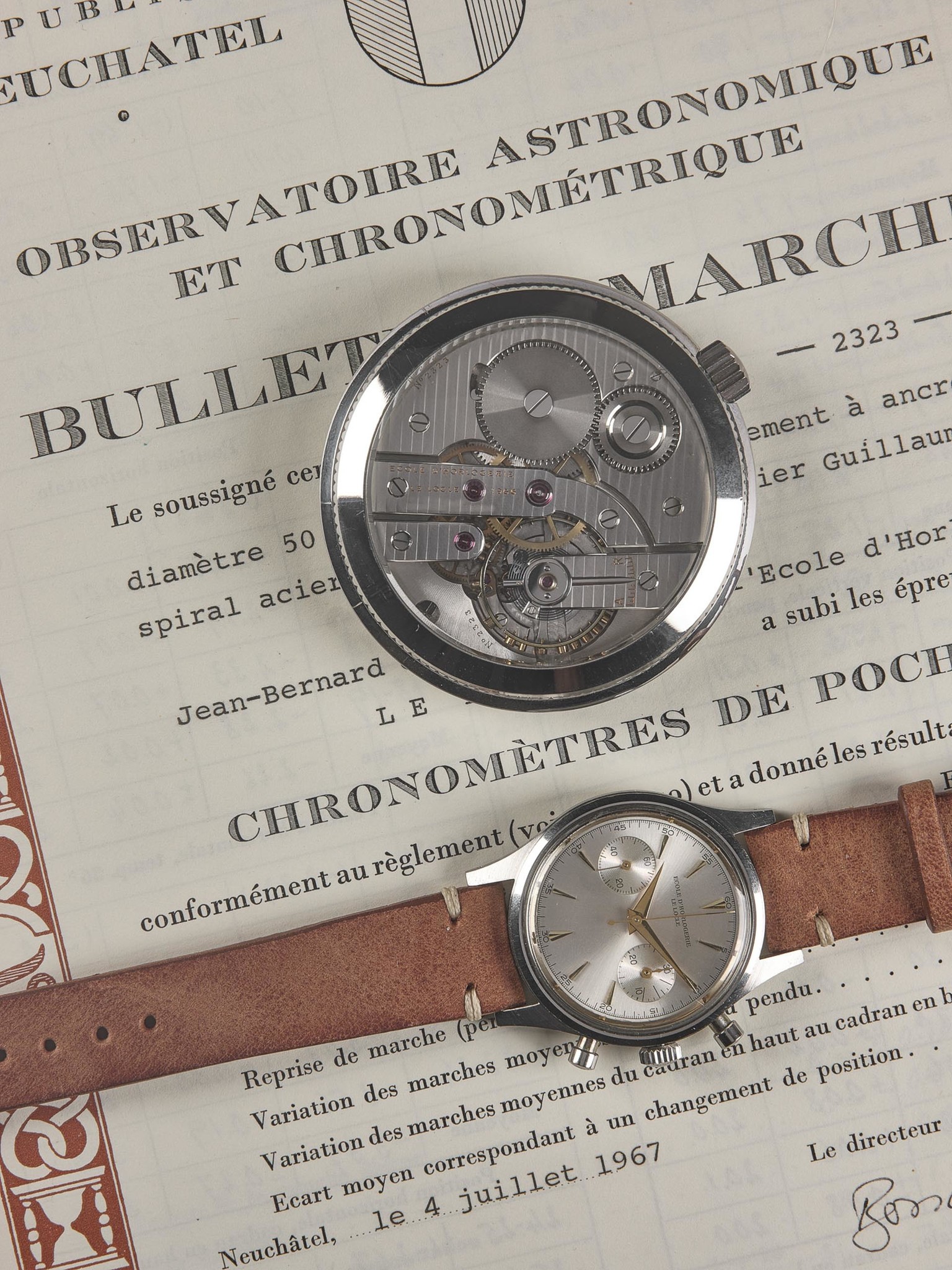 Ecole d’Horlogerie Le Locle observatory chronometer pocket watch and wristwatch full set