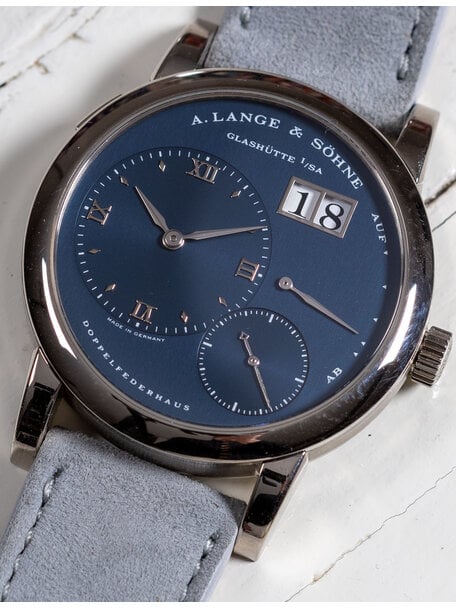 A. Lange & Söhne Lange 1 Ref. 101.027 – Blue Dial – White Gold – 2002 – Full Set