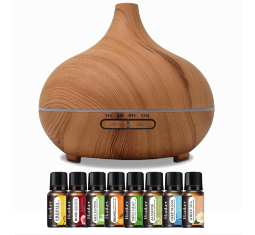 Razarro Aroma Diffuser Wood 400ml + 8  Essential oils