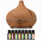 Aroma Diffuser Wood 400ml + 8  Essential oils