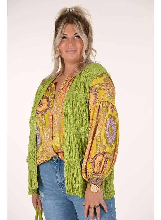 gilet-lurex-met-franjes-lime-kip-aloha-damesmode