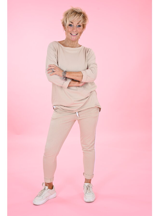 Comfy pak met bies creme