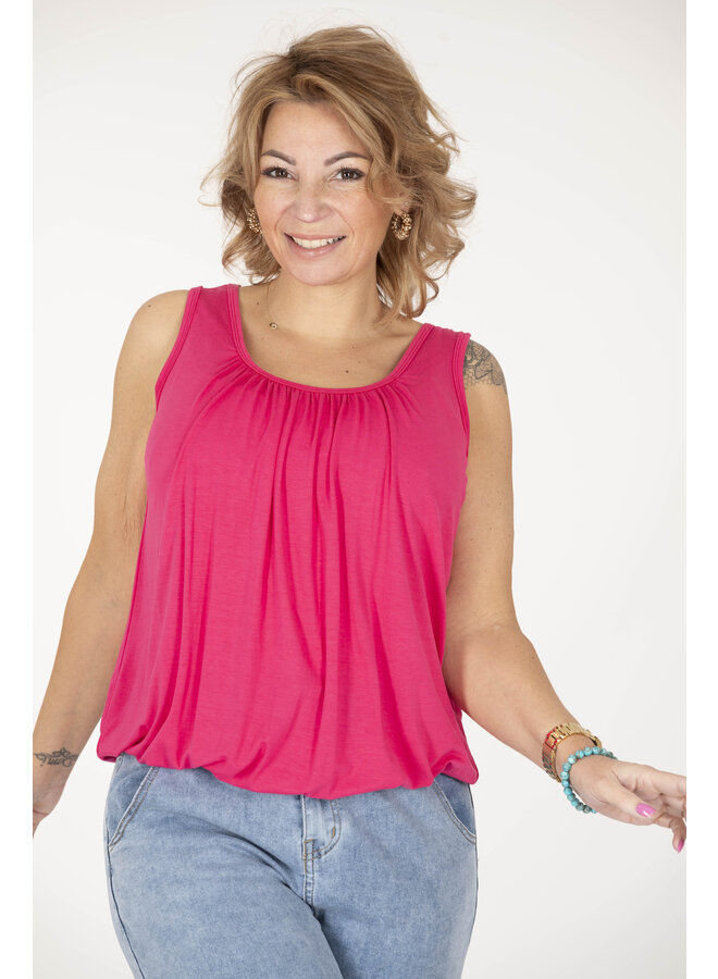 Basic top mouwloos fuchsia