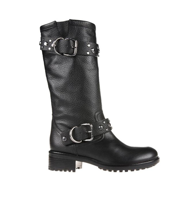 Stoere laars Julie Dee d3525 zwart leer - Squarefeet.nl