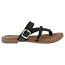 Lazamani Lazamani dames teenslipper zwart leer