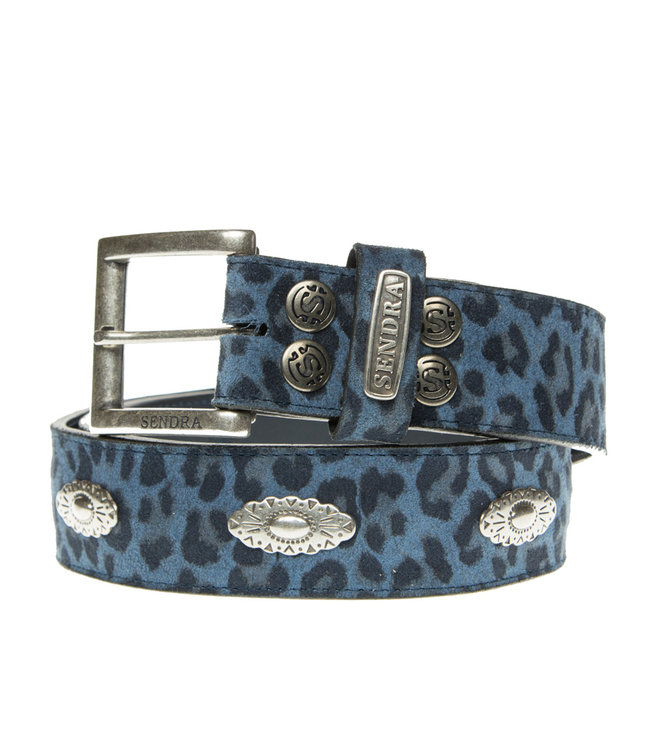 Sendra Sendra leather belt leopard print blue