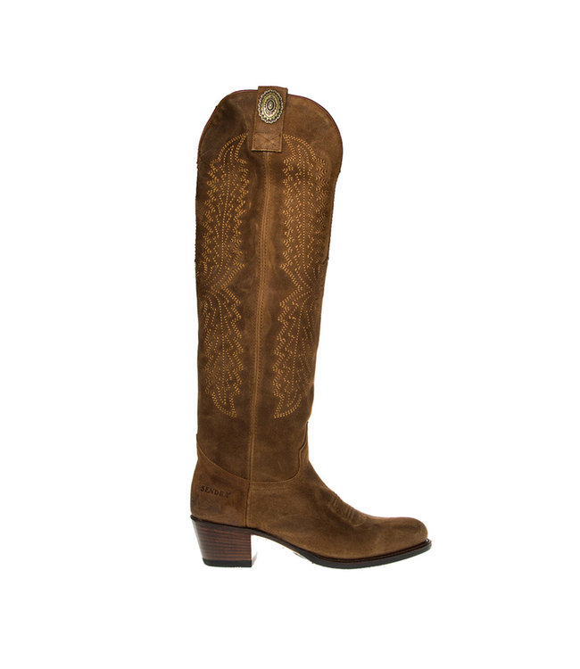Dames cowboylaarzen Sendra cognac suède Squarefeet.nl Dames laarzen Sendra cognac suède Squarefeet.nl