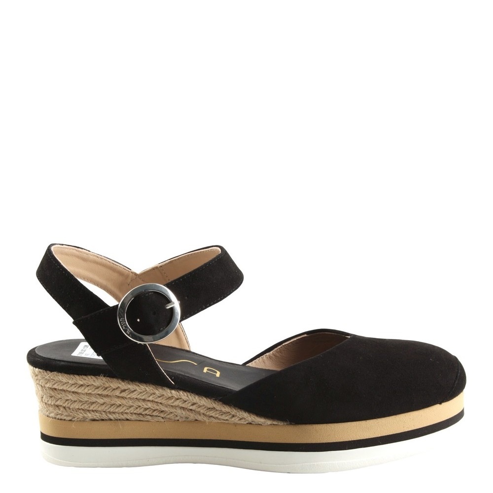 Espadrilles Unisa Jacer zwart suede - Squarefeet.nl