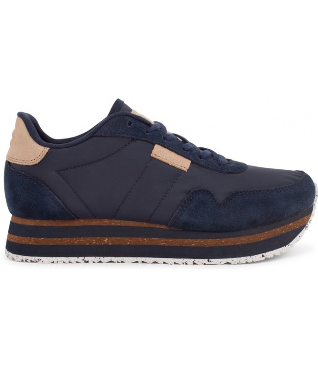 Dames sneakers Plateau Navy - Squarefeet.nl