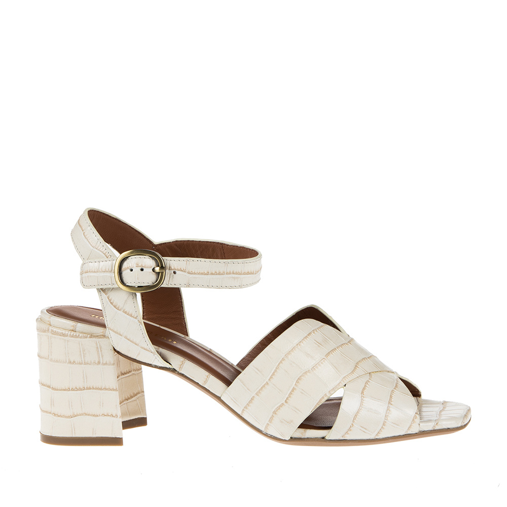Sandaal Bruno Premi beige met crocoprint - Squarefeet.nl