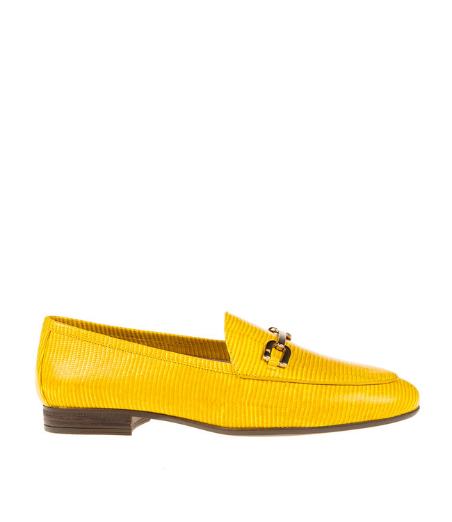 Loafer Unisa geel reptiel print - Squarefeet.nl