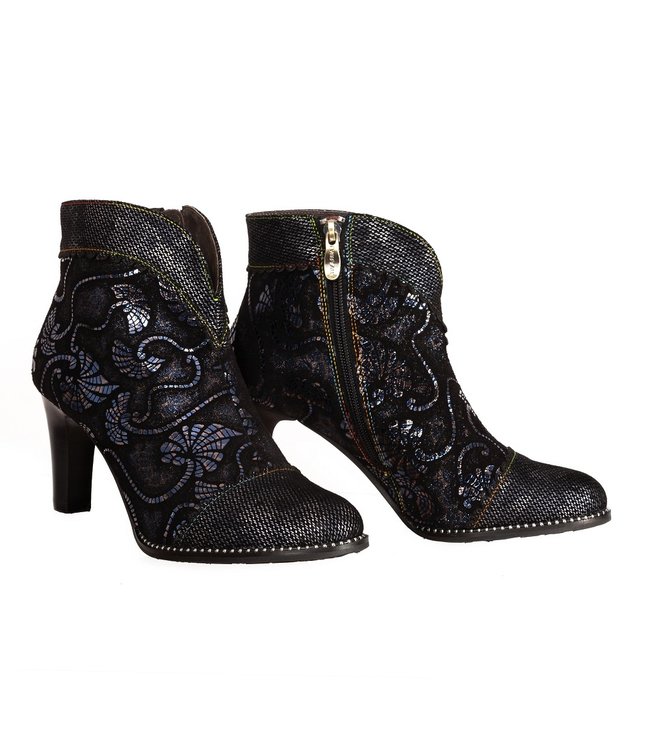 Laura Vita enkellaarsje zwart suède