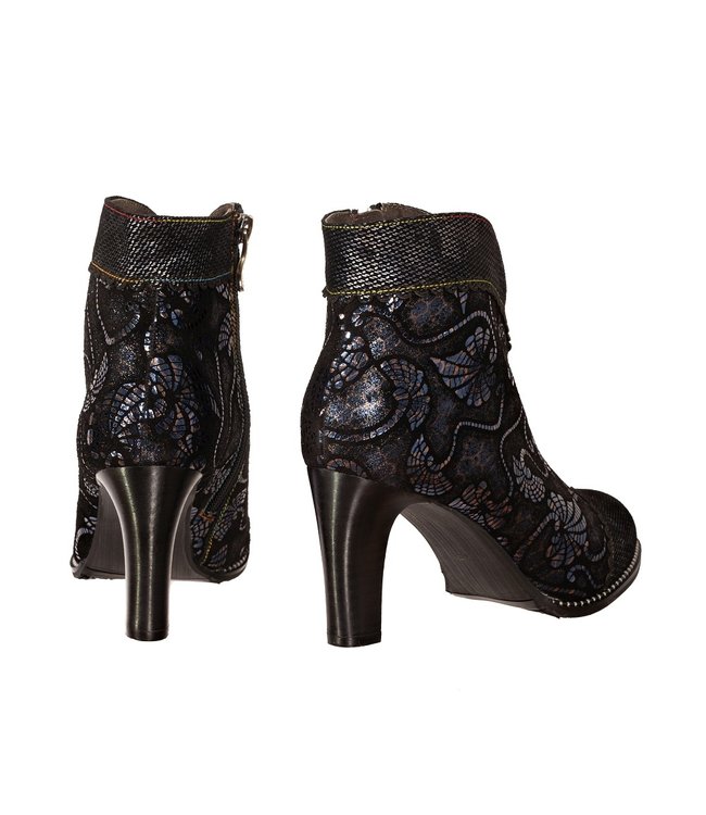 Laura Vita enkellaarsje zwart suède