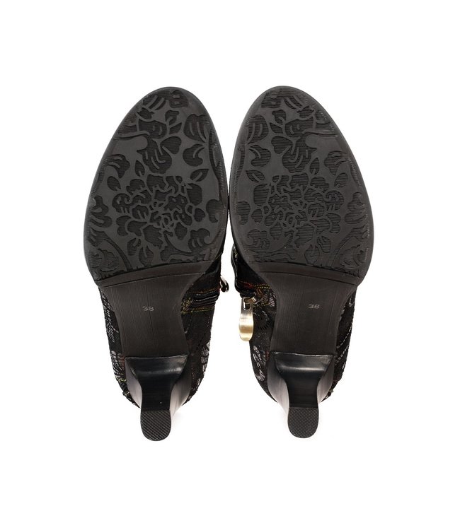 Laura Vita enkellaarsje zwart suède