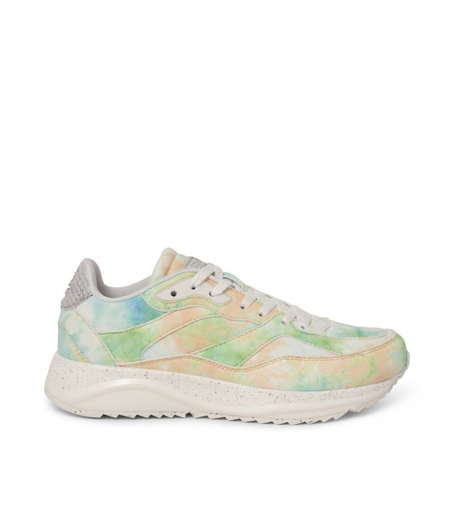 Ghoud Dames Sneakers Groen satijn combi runner dz | Van den Assem