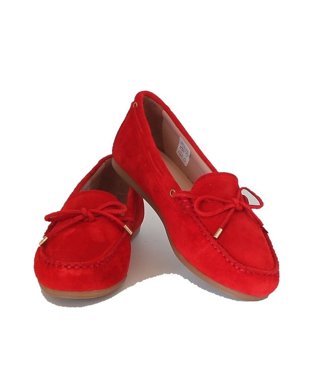 Giulia ladies moccasins red suede