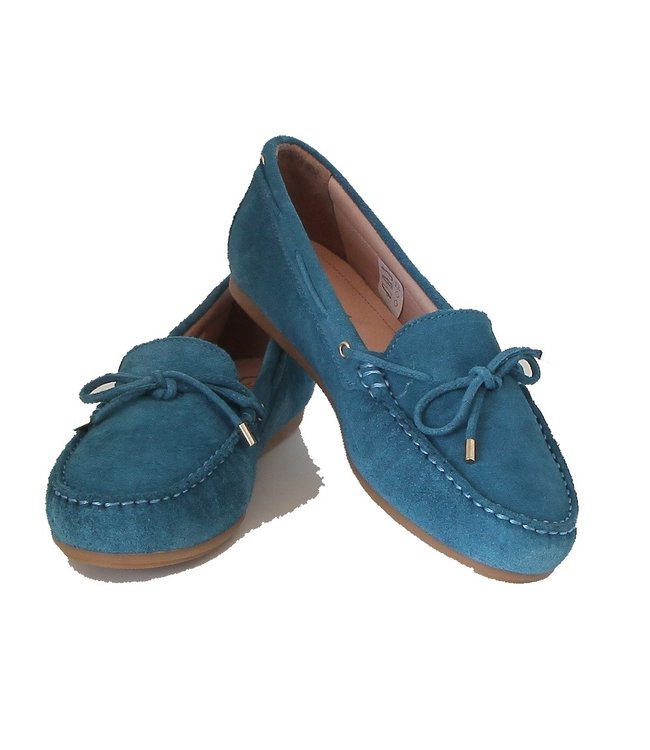 Giulia ladies moccasins petrol suede