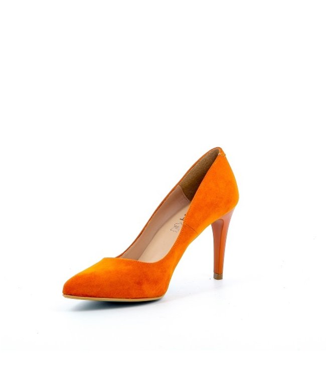 Giulia G8 pumps oranje suède look