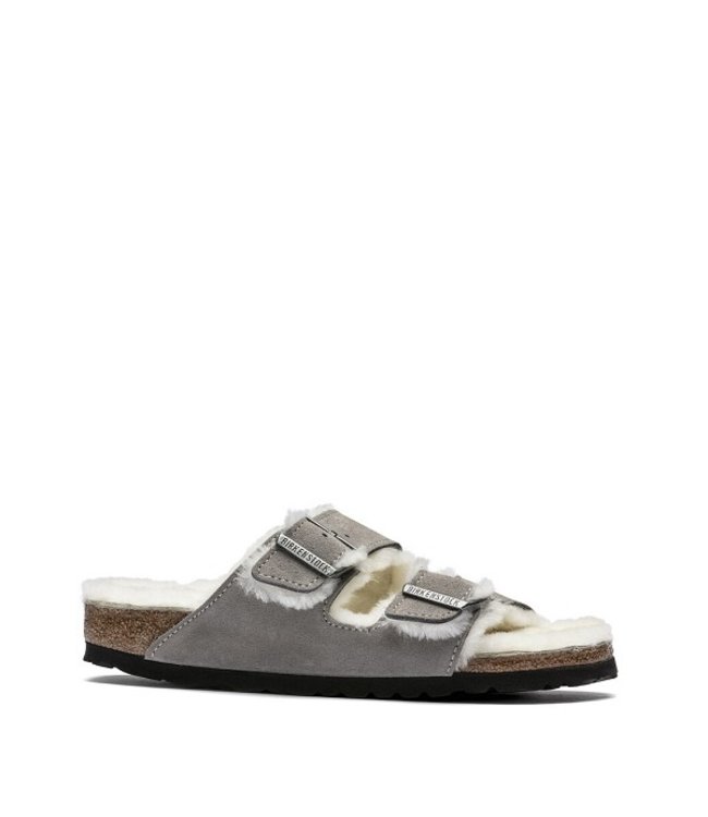 Slipper Birkenstock Arizona Shearling grijs suède - Squarefeet.nl