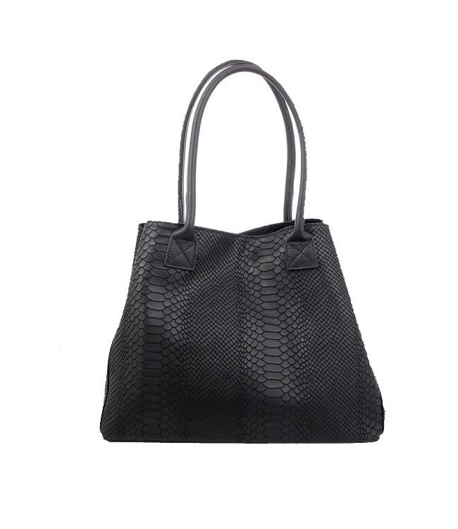 Schoudertas Zeen Bag zwart leer Squarefeet