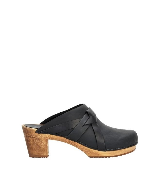 Clogs Sanita Manuella black leather Squarefeet