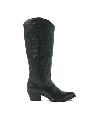 Lazamani Lazamani ladies western long boots black leather