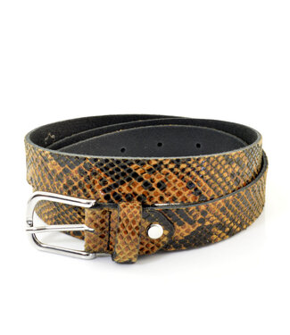 Miss Muller Ladies belt python brown leather