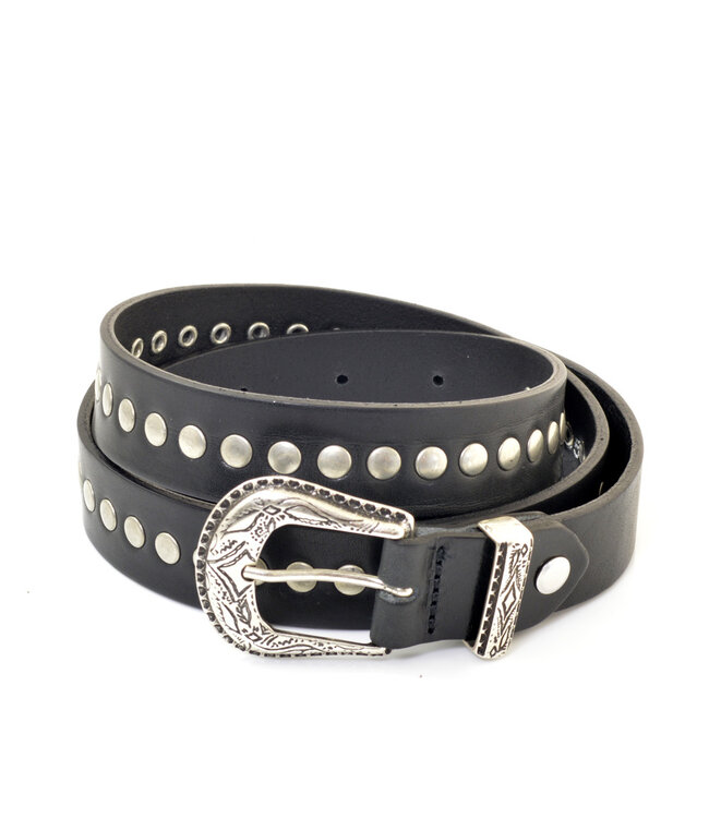 Miss Muller Ladies Belt Dot Black leather