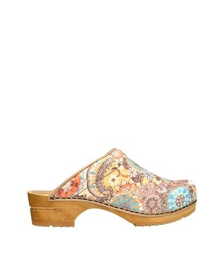 Sanita Sanita orange multi color fabric ladies clogs