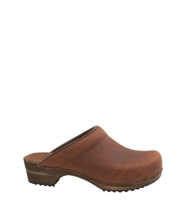 Sanita Sanita brown leather ladies clogs