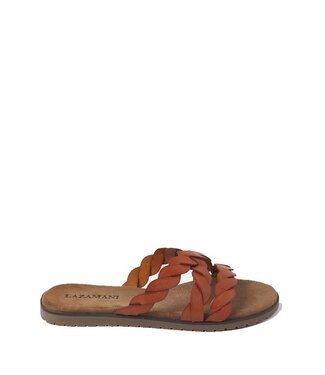 Lazamani Lazamani ladies slipper brown leather