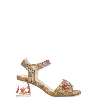 Laura Vita Laura Vita sandal camel with floral design